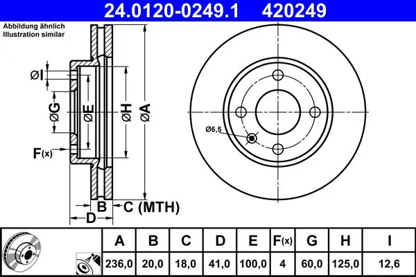 ATE 24012002491 Тормозной диск