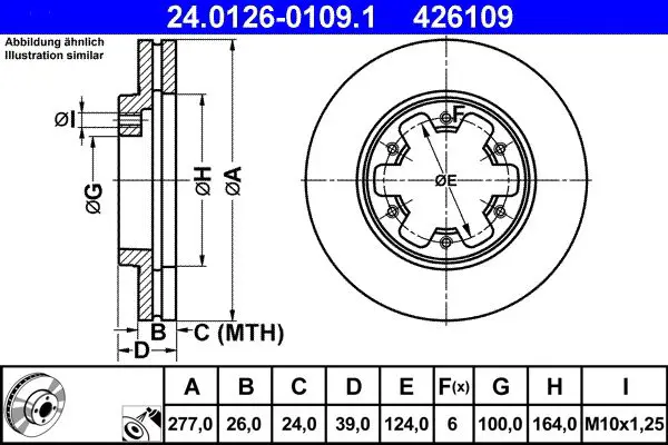 ATE 24012601091 Тормозной диск