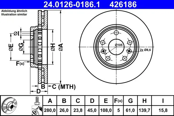 24.0126-0186.1 Тормозной диск