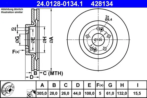 ATE 24012801341 Тормозной диск