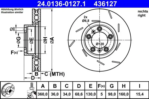 ATE 24013601271 Тормозной диск