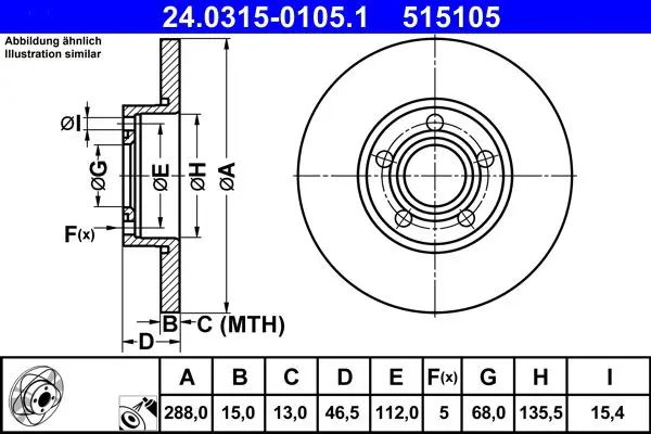 24.0315-0105.1 ДИСК ТОРМ AUDI 100 C4/A6 C4/A4