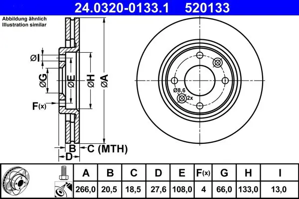ATE 24032001331 запчасть Диск тормозной передн