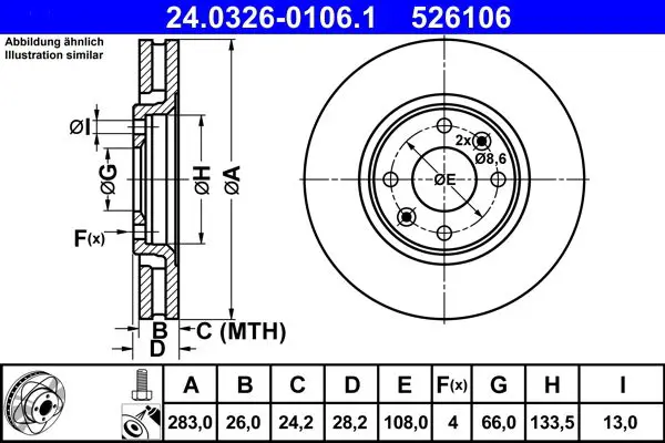 ATE 24032601061 Тормозной диск