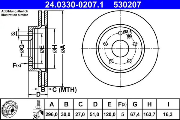 ATE 24033002071 Тормозной диск