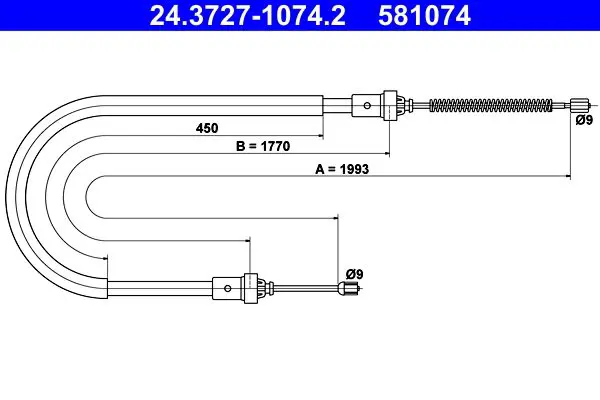 24.3727-1074.2 Cable, parking brake