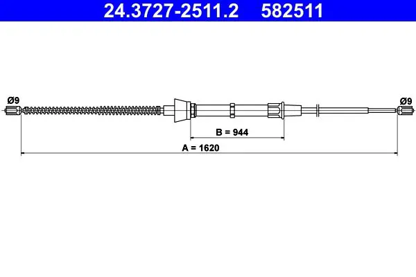 24.3727-2511.2 Трос стояночного тормоза SKODA