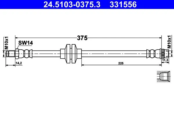 ATE 24510303753 Тормозной шланг