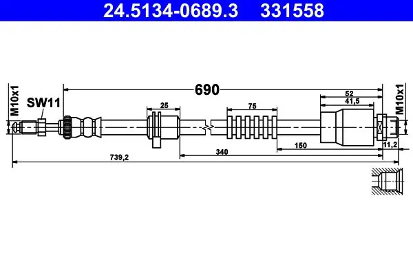 24.5134-0689.3 Тормозной шланг