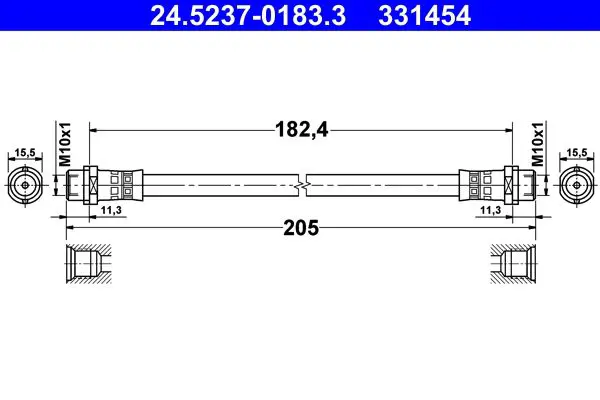 ATE 24523701833 Шланг тормозной