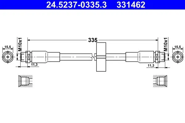24.5237-0335.3 Тормозной шланг передний