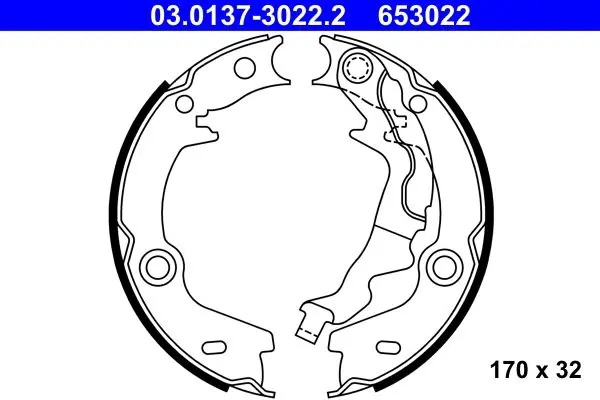 ATE 03013730222 Комлект тормозных накладок