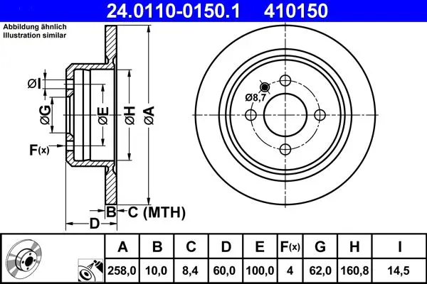 ATE 24011001501 Диск тормозной