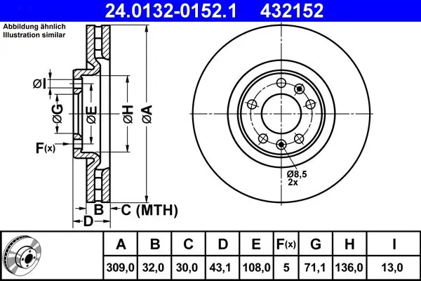 24013201521 BREMSSCHEIBE VA PEUG. 607