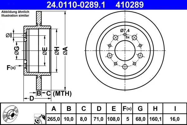 ATE 24011002891 Тормозной диск