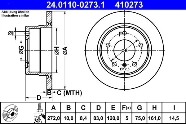 ATE 24011002731 Тормозной диск