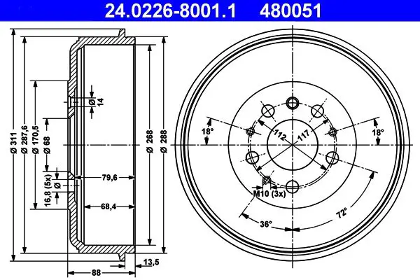 24022680011 Торм барабан задн min 2
