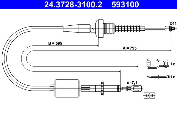 24372831002 Clutch cable