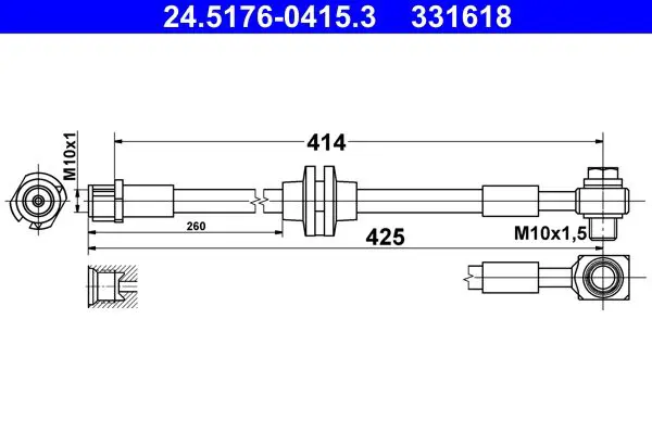 ATE 24517604153 Тормозной шланг