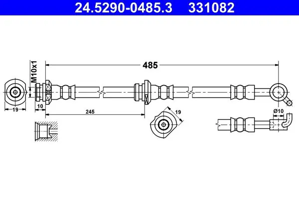ATE 24529004853 ШЛАНГ тормозн NIS X-TRAIL 2