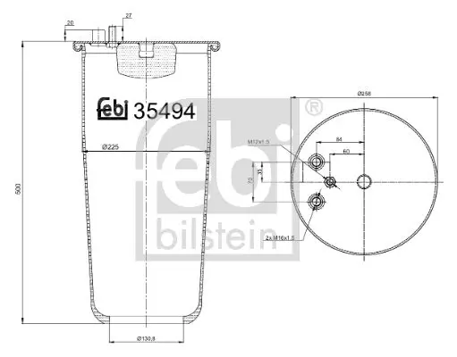  FEBI BILSTEIN Пневморессора без стакана