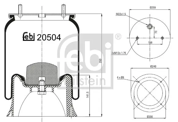  FEBI BILSTEIN Пневморессора 4004