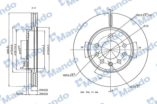 MBC035188 Диск тормозной OPEL Vectra
