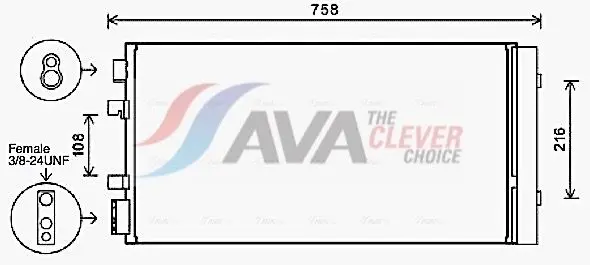 Ava RTA5483D Радиатор кондиционера с