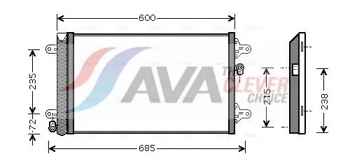 AVA VNA5183D Радиатор кондиционера с