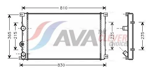 Ava RTA2276 Радиатор охлаждения Opel