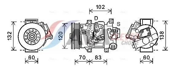 AVA TOAK627 Compressor, air conditioning
