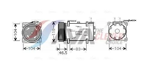 AVA CNAK160 Compressor, air conditioning