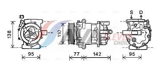 AVA FDAK470 Compressor, air conditioning
