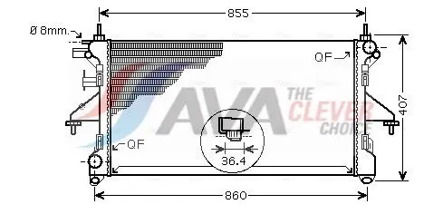 Ava PEA2304 Радиатор системы охлаждения