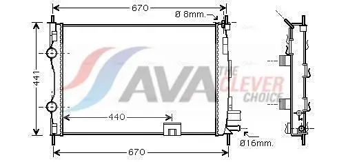 AVA DNA2287 Радиатор системы охлаждения