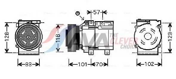 AVA HYAK209 Compressor, air conditioning