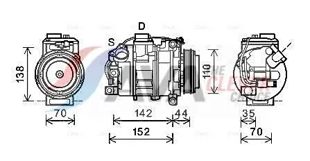 AVA BWAK423 Compressor, air conditioning