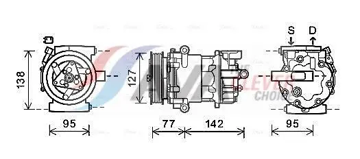 AVA FDAK469 Compressor, air conditioning