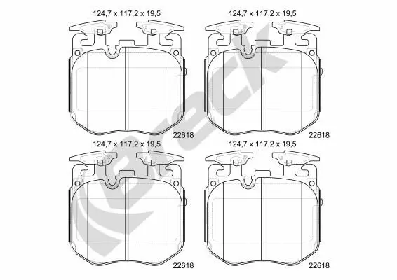 BRECK 226180055100 Комплект тормозных колодок,