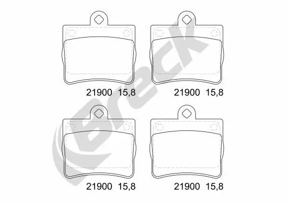 BRECK 219000070200 Комплект тормозных колодок
