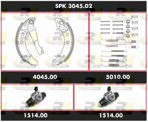 ROADHOUSE SPK304502 Комплект тормозов, барабанный