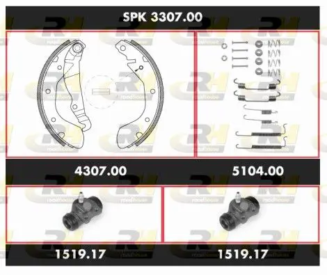 ROADHOUSE SPK330700 Комплект тормозов, барабанный