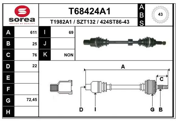 EAI T68424A1 Вал приводной