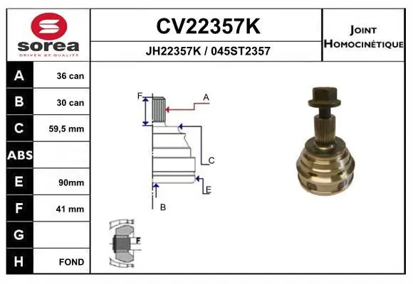 EAI CV22357K Шарнирный комплект, приводной