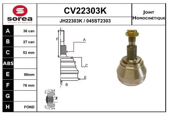 EAI CV22303K Шарнирный комплект, приводной