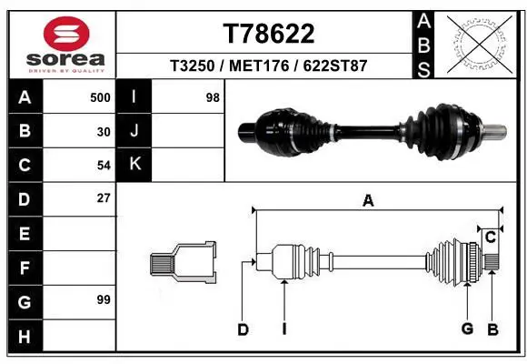 EAI T78622 Приводной вал