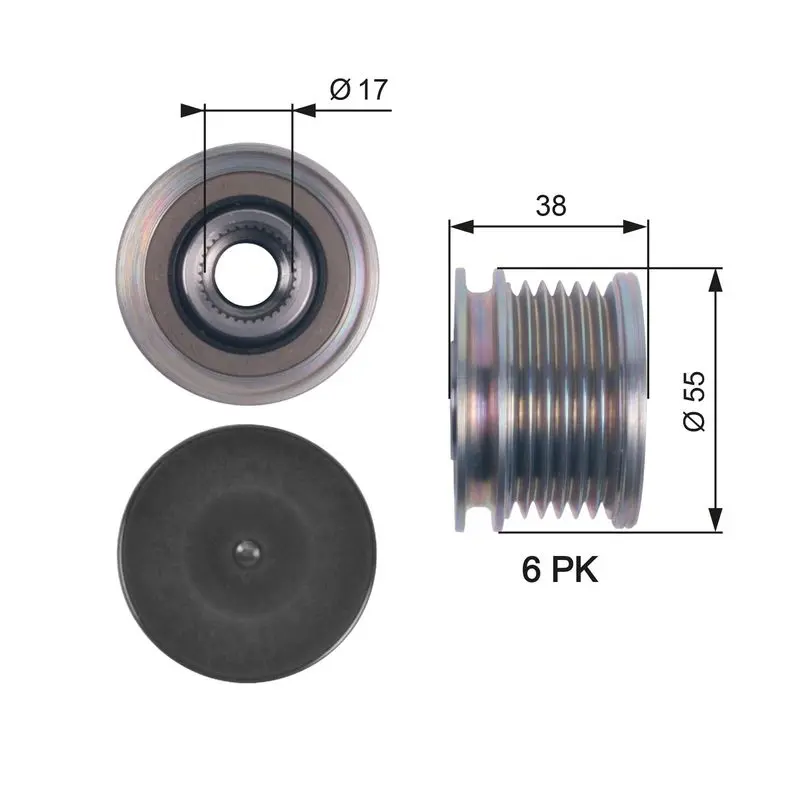 GATES OAP7124 Шкив генератора