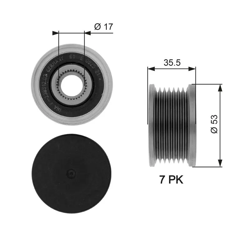 Gates OAP7110 Шкив генератора