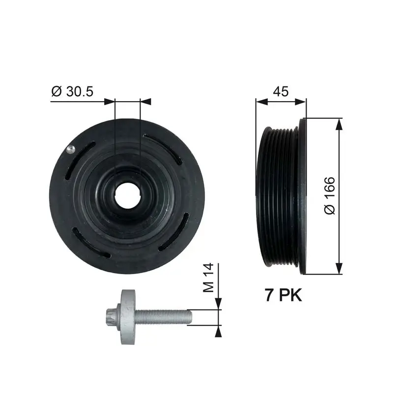 GATES TVD1054A Ременный шкив
