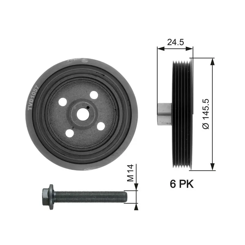 GATES TVD1057A Ременный шкив